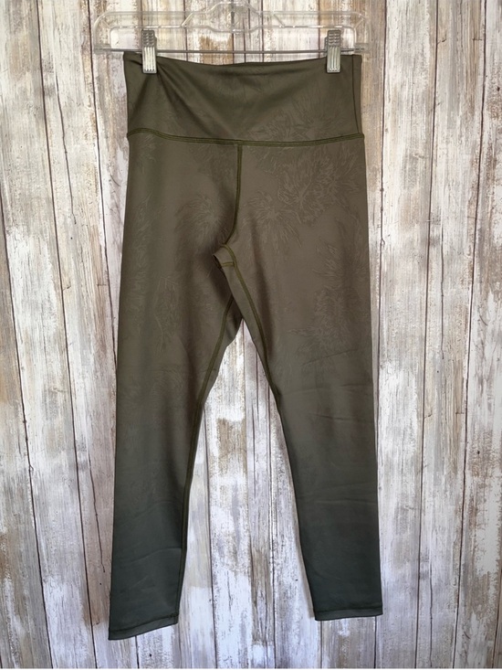 ZYIA Pants - ZYIA Active Green Tonal Tropical Print High Rise 7/8 Leggings Size 4
